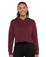 Ladies' Laguna Sueded Raw Edge Crop Hoodie- Next Level 9384