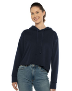 Ladies' Laguna Sueded Raw Edge Crop Hoodie- Next Level 9384