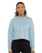 Ladies' Laguna Sueded Raw Edge Crop Hoodie- Next Level 9384