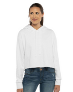 Ladies' Laguna Sueded Raw Edge Crop Hoodie- Next Level 9384