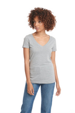 Ladies' CVC Deep V-Neck T-Shirt - Next Level 6640