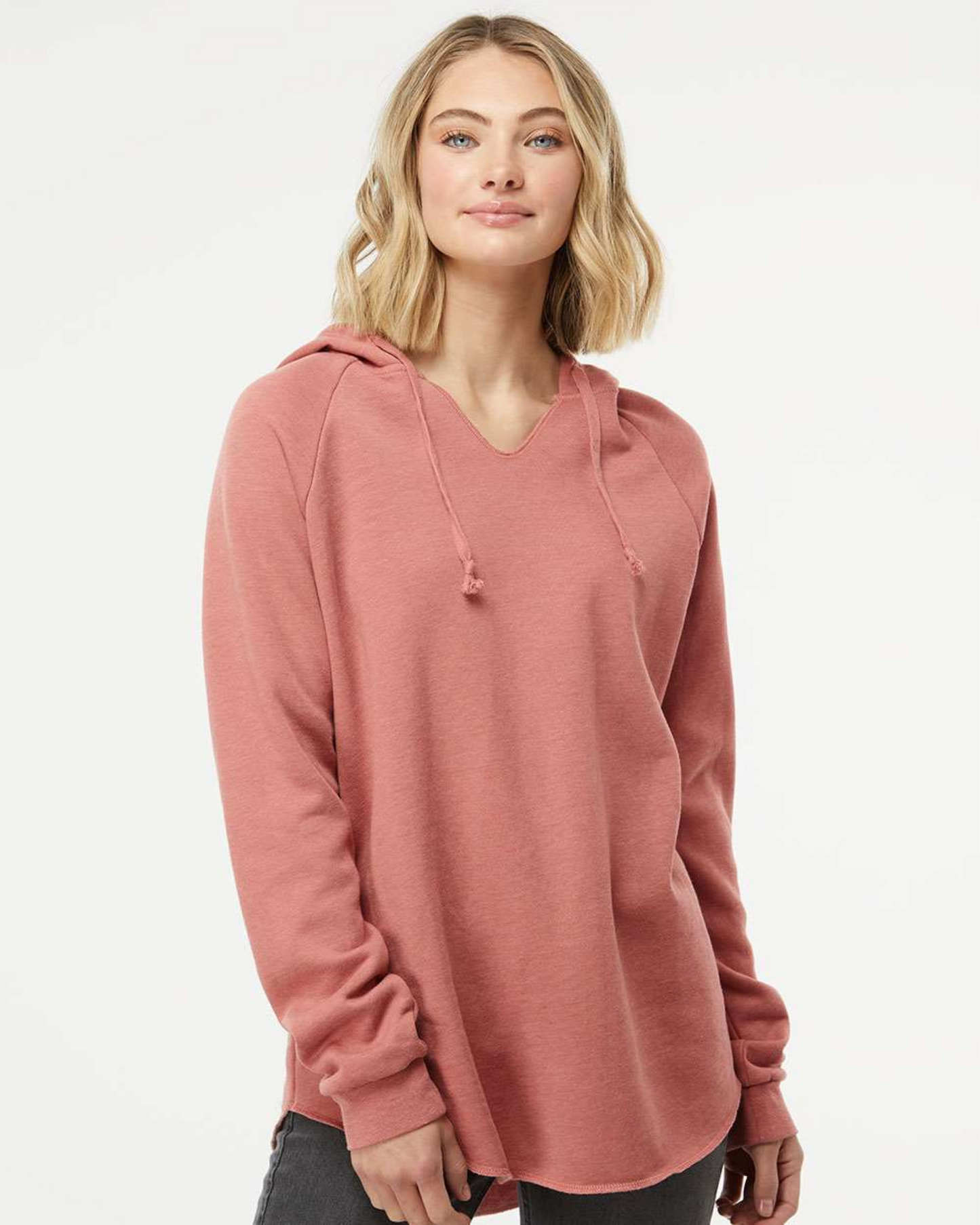 Lightweight California Wave Wash Hooded Ladies Sweatshirt - Independent Trading Co. PRM2500