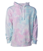 Midweight Tie-Dyed Hooded Men's Sweatshirt - Independent Trading Co. PRM4500TD