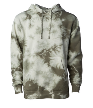 Midweight Tie-Dyed Hooded Men's Sweatshirt - Independent Trading Co. PRM4500TD