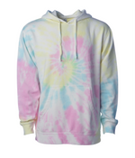 Midweight Tie-Dyed Hooded Men's Sweatshirt - Independent Trading Co. PRM4500TD