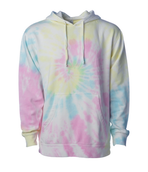 Midweight Tie-Dyed Hooded Men's Sweatshirt - Independent Trading Co. PRM4500TD