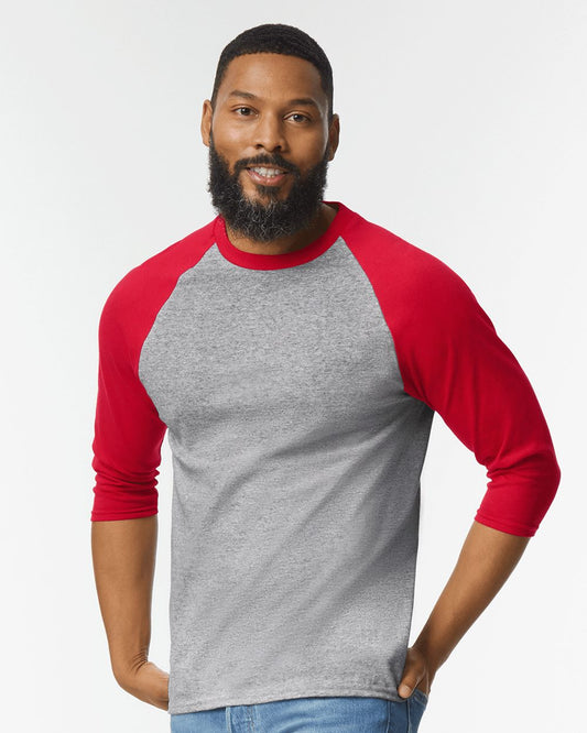 Heavy Cotton™ Raglan Three-Quarter Sleeve T-Shirt - Gildan 5700