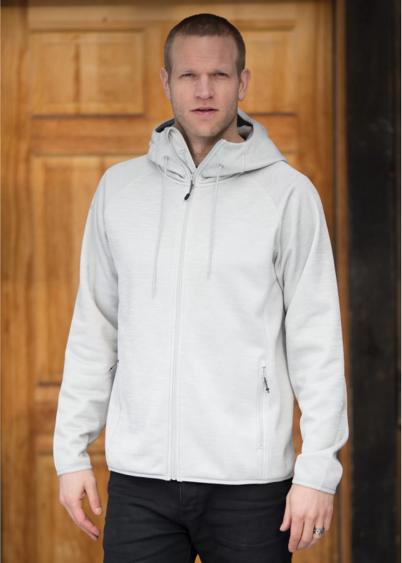 Dry Tech Water Resistant Fleece Full Zip Men’s Hooded Jacket - Dryframe DF7655