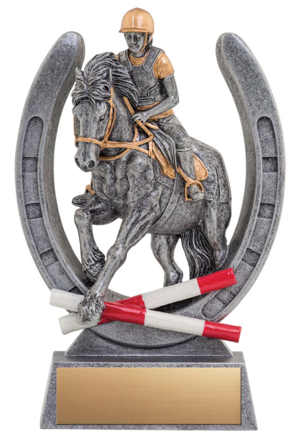 Pinnacle Equestrian Horseshoe/Rider trophy