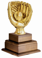 Baseball 15’’ 2-Tier Annual trophy on wood base