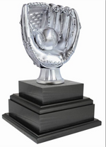 Baseball 15’’ 2-Tier Annual trophy on wood base