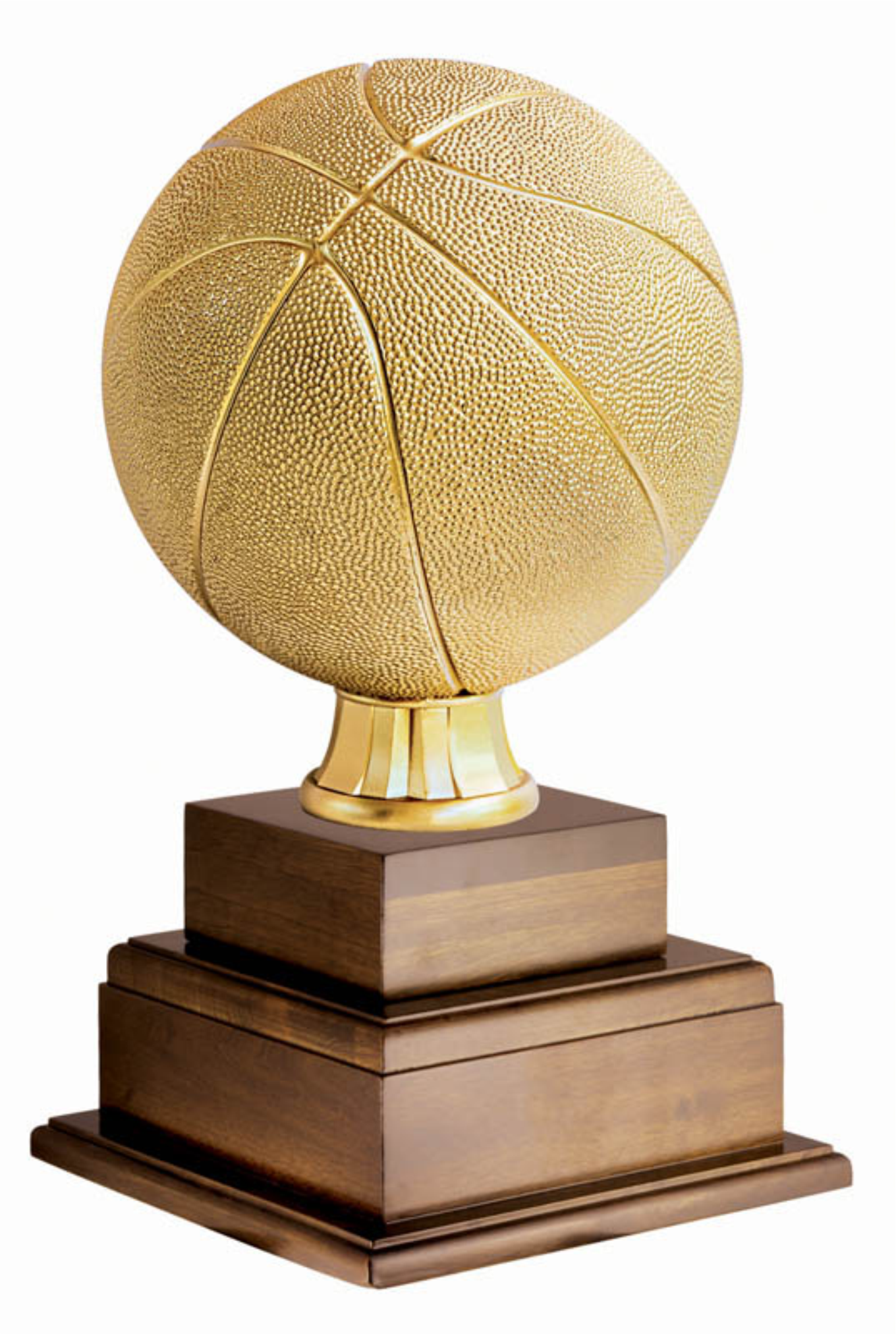 Basketball 15’’ 2-Tier Annual trophy on wood base