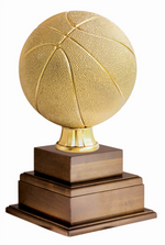 Basketball 15’’ 2-Tier Annual trophy on wood base
