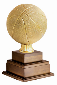 Basketball 15’’ 2-Tier Annual trophy on wood base