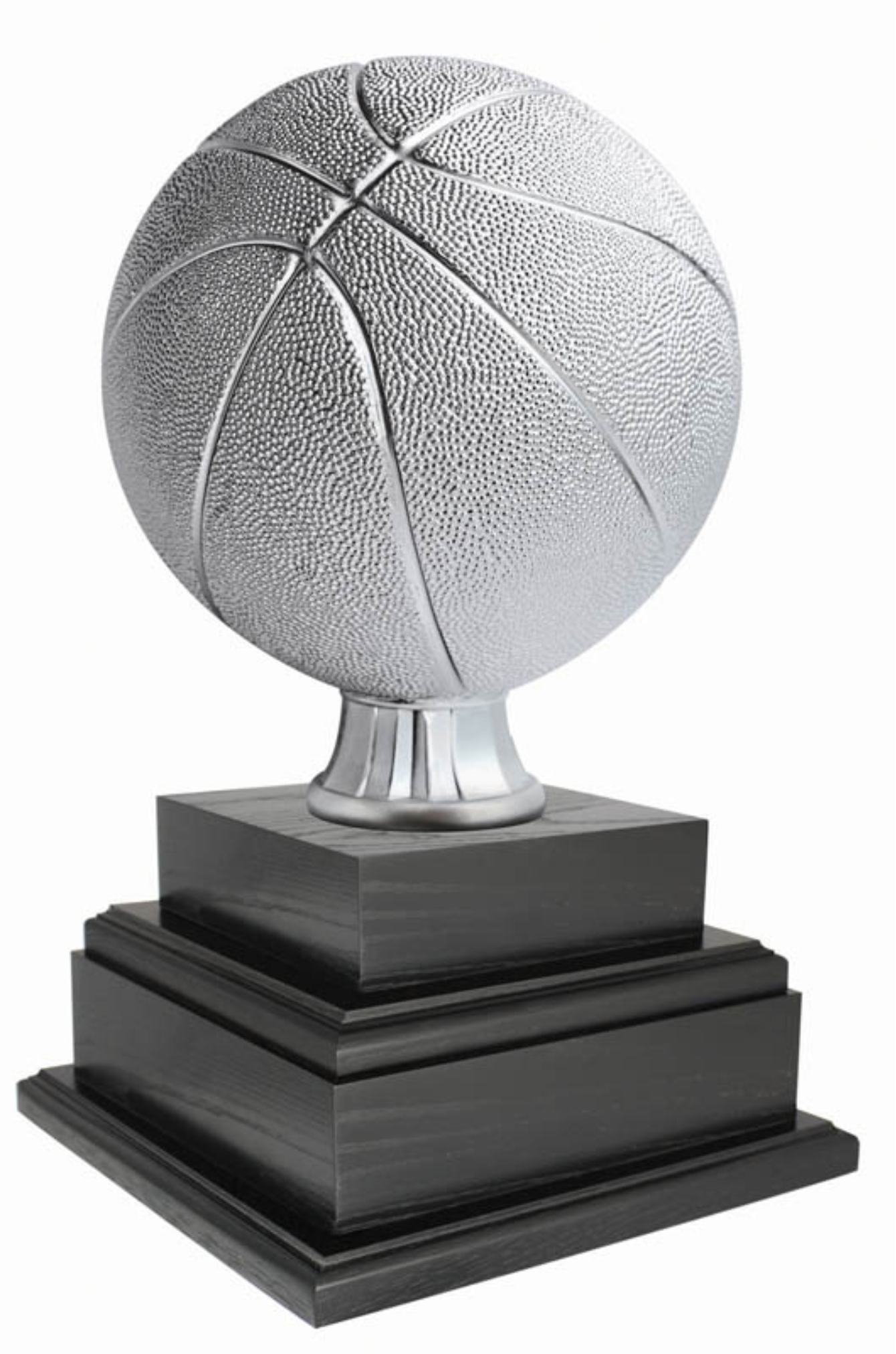 Basketball 15’’ 2-Tier Annual trophy on wood base