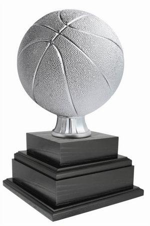 Basketball 15’’ 2-Tier Annual trophy on wood base