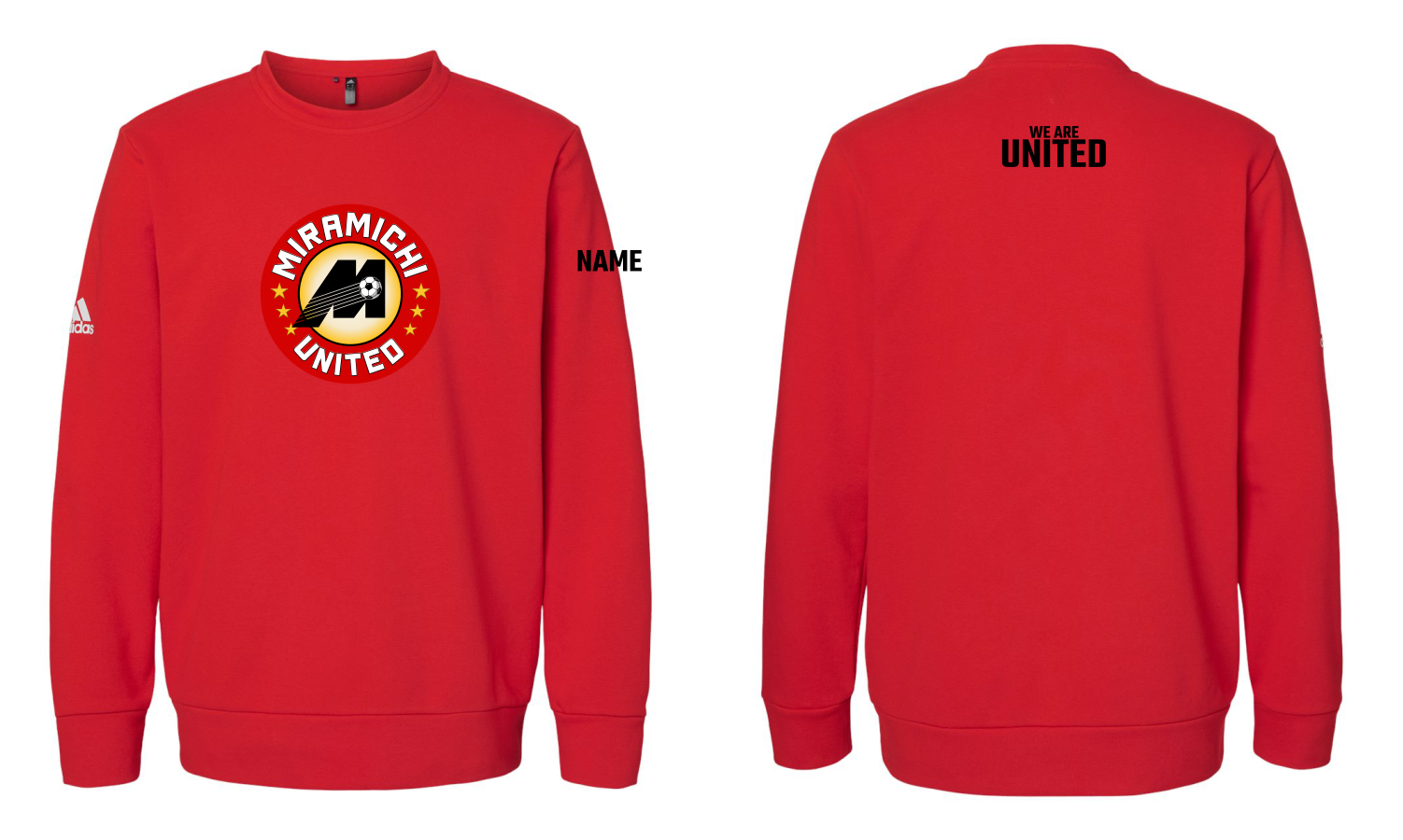 Miramichi United Soccer - Fleece Crewneck Sweatshirt - Adidas A434