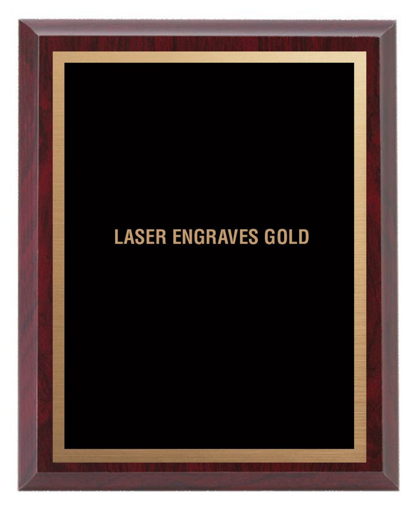 Red Wood Plaque with Metal Plate - Laser series