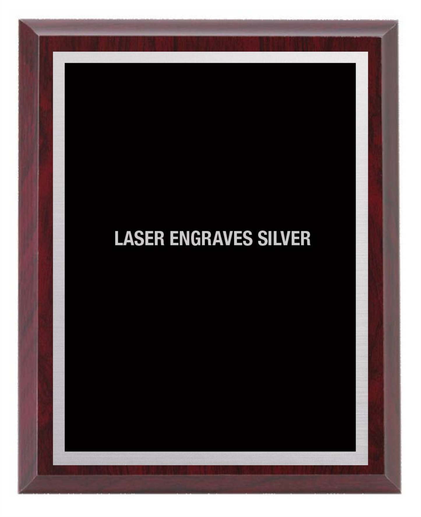 Red Wood Plaque with Metal Plate - Laser series