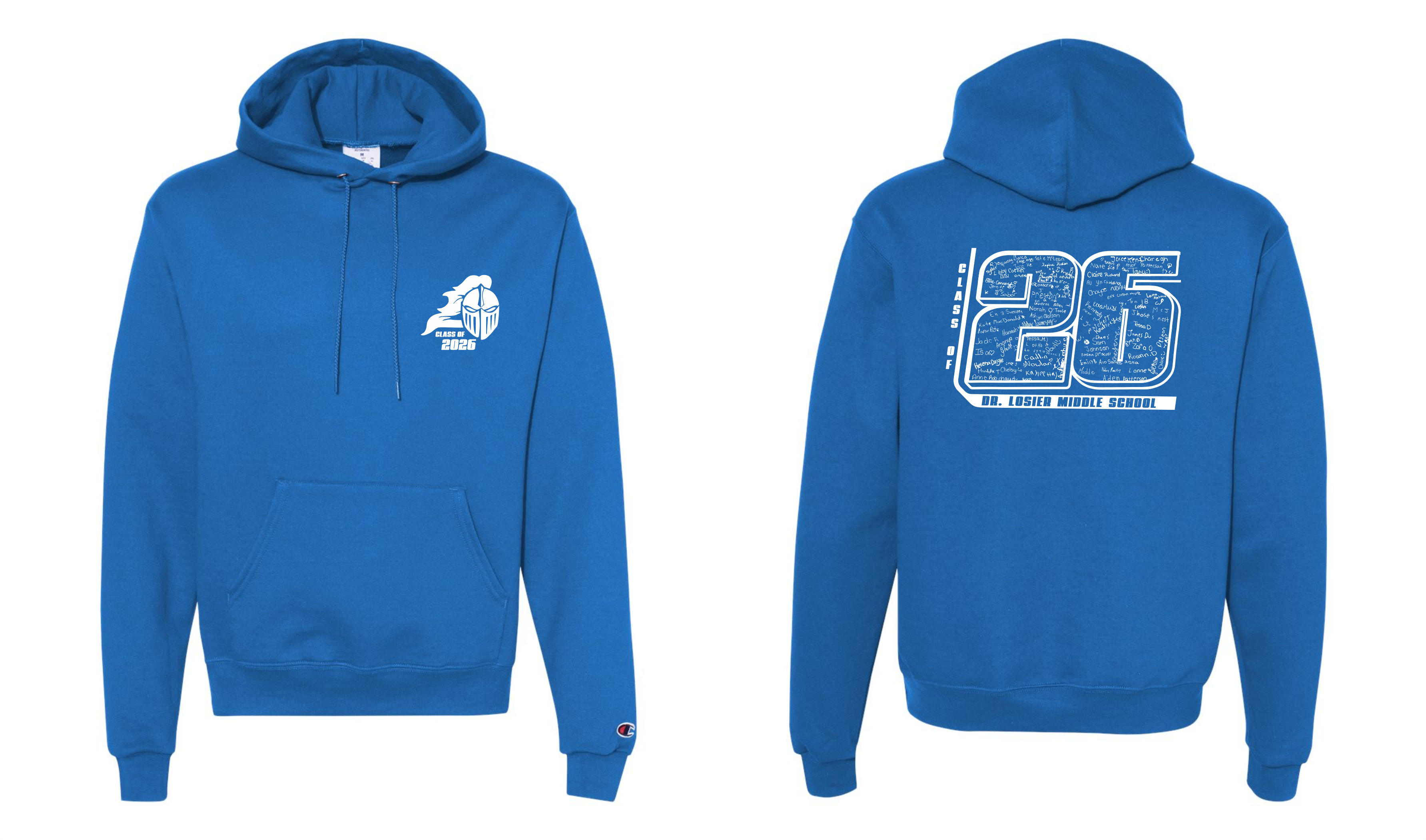 Dr. Losier School - Grad Hoodie Class of 2026 - Royal Blue