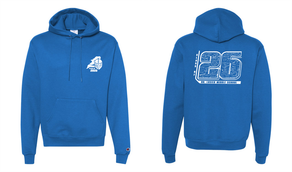 Grad Hoodie - Royal Blue - Dr. Losier School Class of 2026 - Champion S700