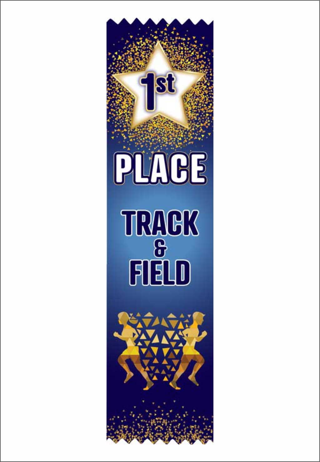1st Place Track & Field Flat Ribbon - Pack of 25 - SRS381