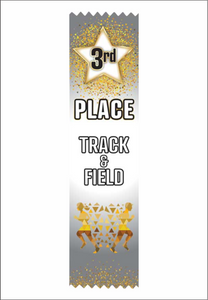 3rd Place Track & Field Flat Ribbon - Pack of 25 - SRS383