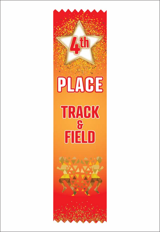4th Place Track & Field Flat Ribbon - Pack of 25 - SRS384