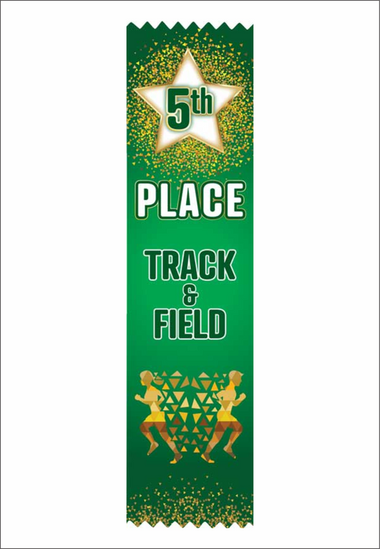5th Place Track & Field Flat Ribbon - Pack of 25 - SRS385