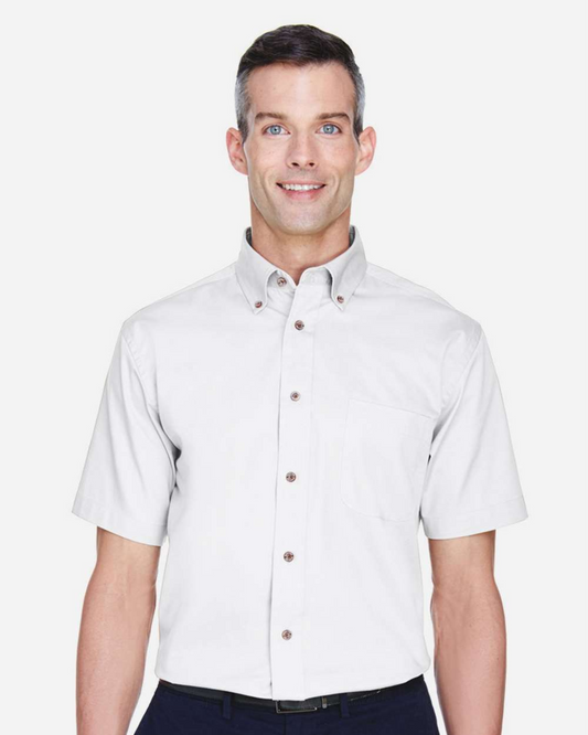 Men's Easy Blend Twill Dress Shirt with Stain-Release -Harriton M500S