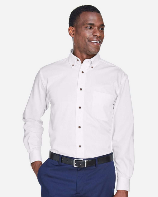 Men's Tall Easy Blend Twill Dress Shirt - Harriton M500T