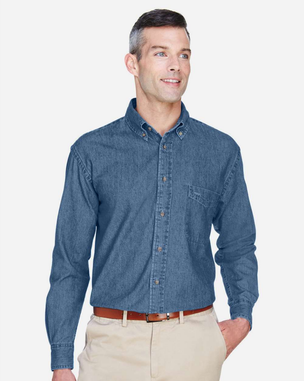 Men's Denim Shirt -Harriton M550