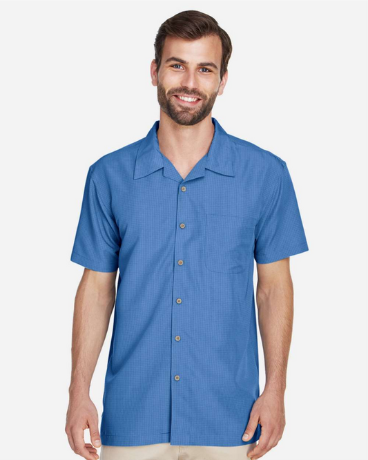 Men's Barbados Textured Camp Shirt - Harriton M560
