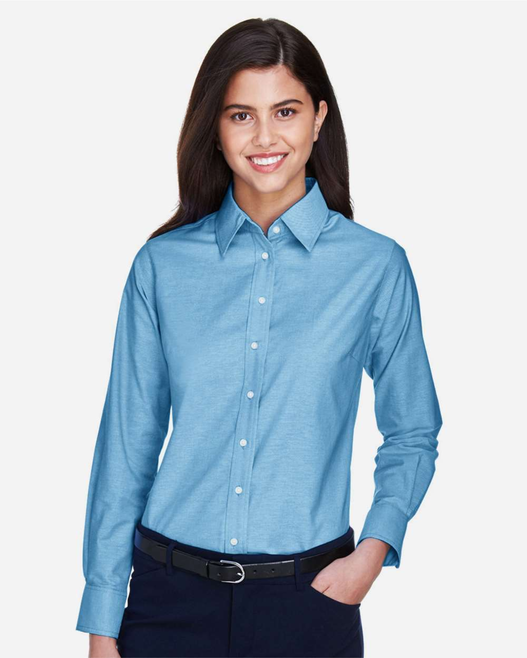Ladies' Long Sleeve Oxford Dress Shirt - Harriton M600W