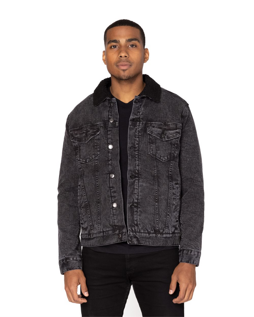 Sherpa-Lined Denim Jacket - 372J