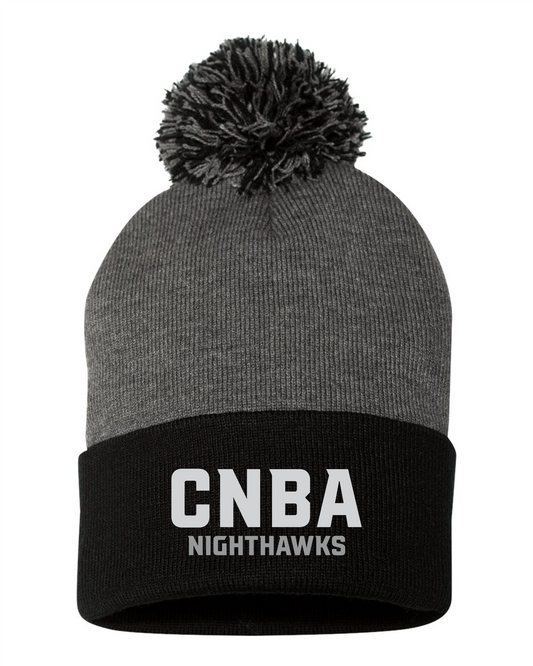 12" Pom-pom Cuffed Beanie - Dark Heather Grey/Black - CNBA 2026-27