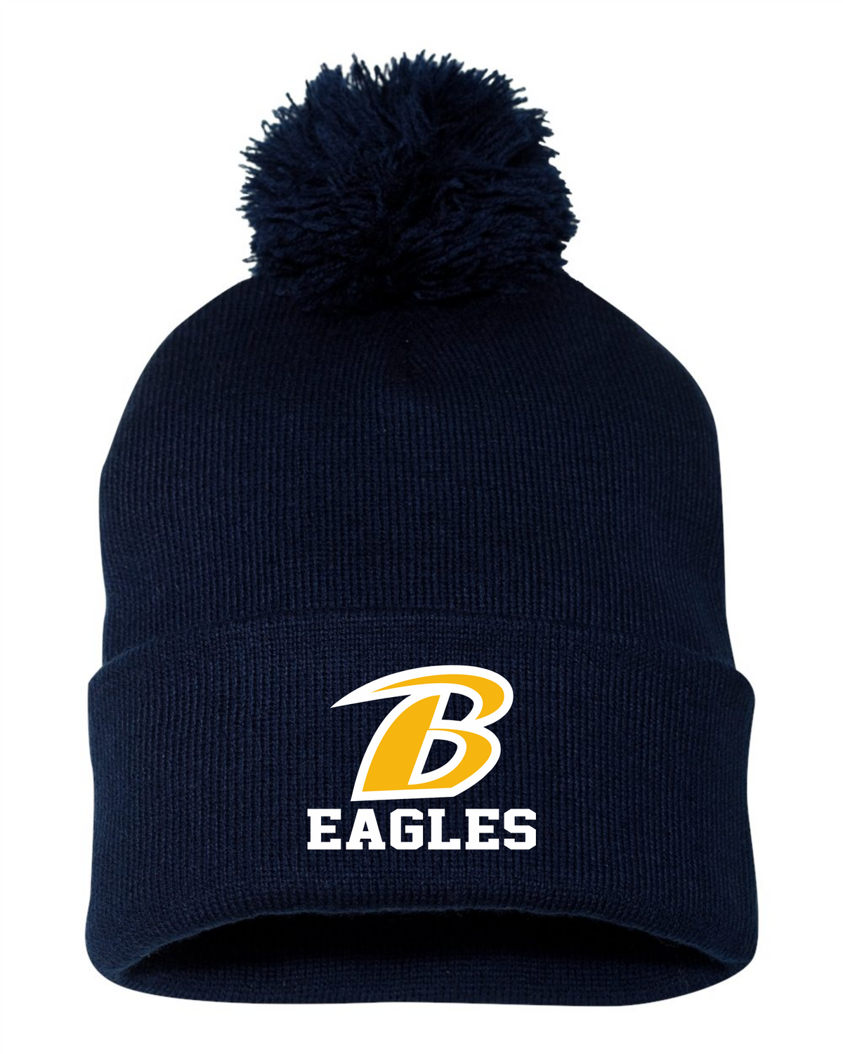 12" Pom-pom Cuffed Beanie - Navy - Blackville School 2026-27