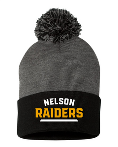 Pom-Pom Toque - Dark Heather Grey /Black - Nelson School 2025-26