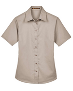 Ladies' Easy Blend Short Sleeve Twill Dress Shirt with Stain-Release -Harriton M500SW