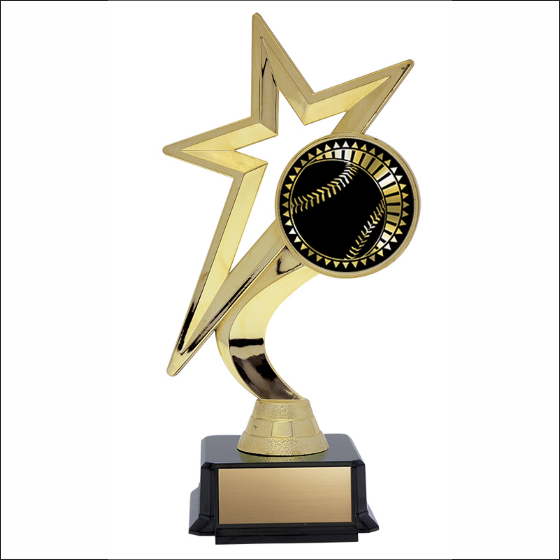 Star Figure on Black Base - Baseball 7.5’’ - Solar Series