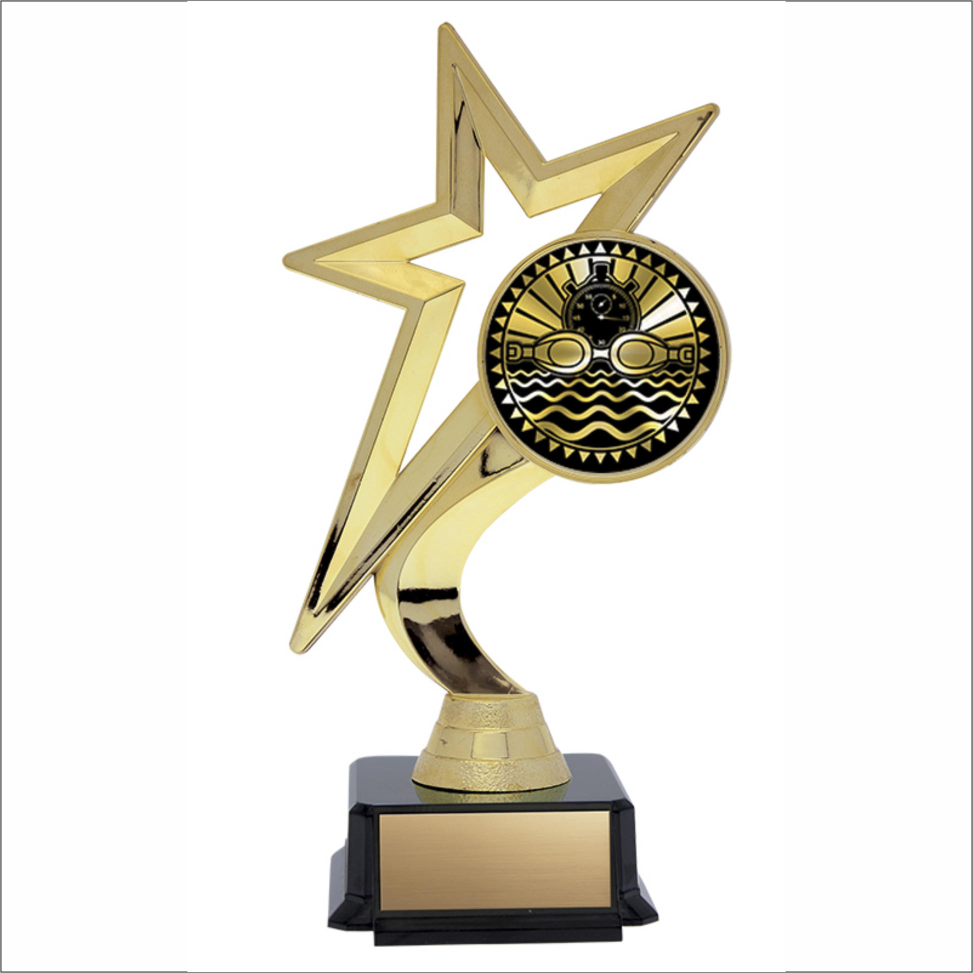 Star Figure on Black Base - Swimming 7.5’’ - Solar Series