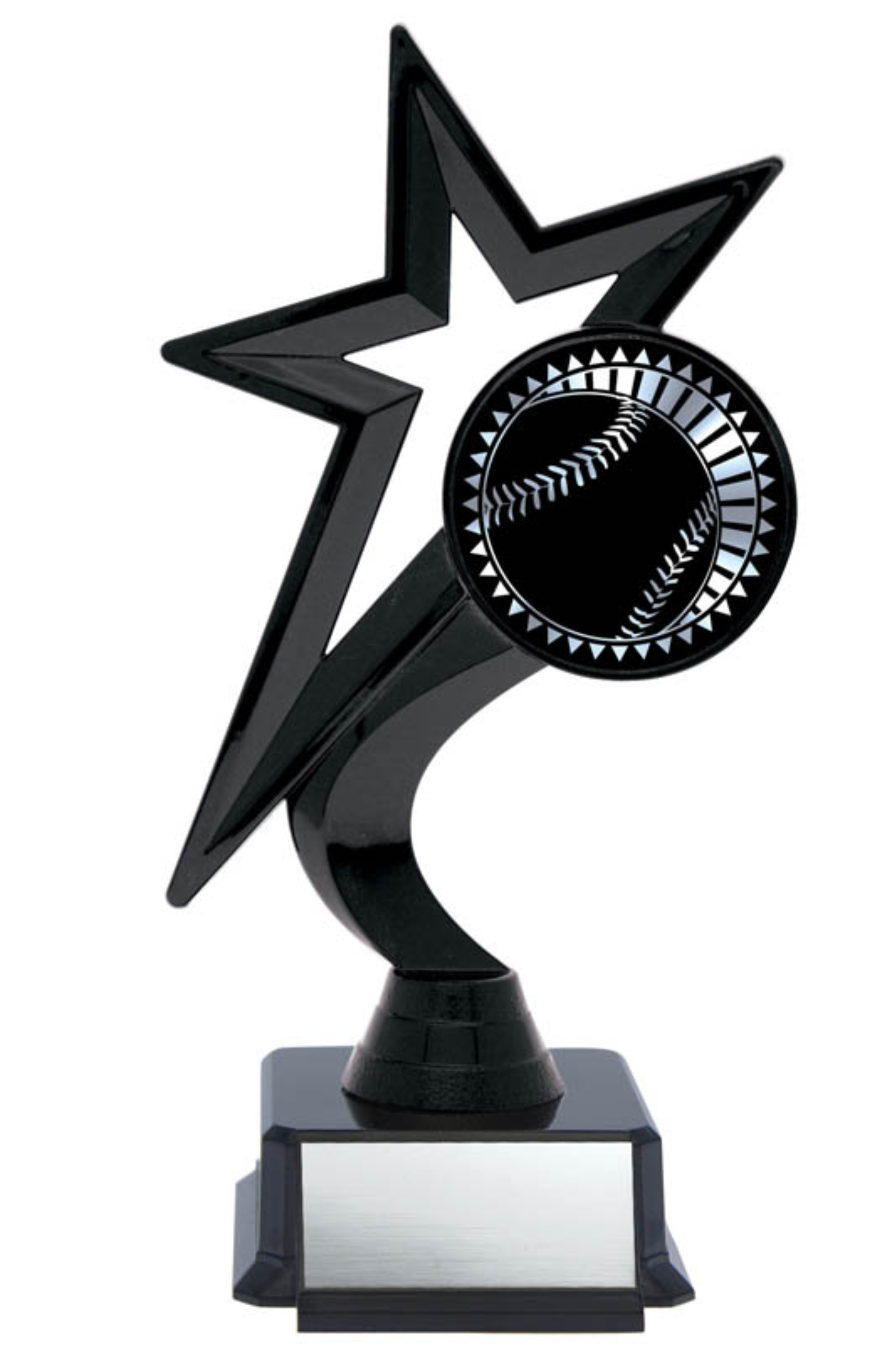 Star Figure on Black Base - Baseball 7.5’’ - Solar Series