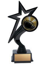 Star Figure Black on Base with Gold or Silver Football, 7.5" - Solar Series