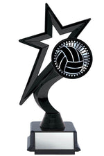 Star Figure Black on Base with Gold or Silver Volleyball, 7.5" - Solar Series