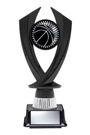 Black Riser on Base with Gold or Silver Basketball, 8" - Solar Series