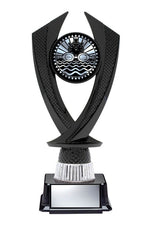 Black Riser on Base with Gold or Silver Swimming, 8" - Solar Series