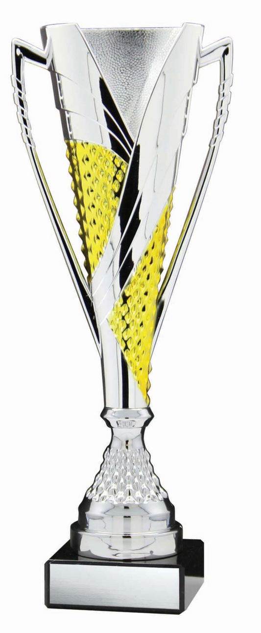 Trumpet Silver/Gold Trophy Cup On Marble Base