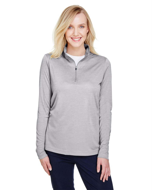 Ladies' Zone Sonic Heather Performance Quarter-Zip Pullover ─ Team 365 - TT31HW