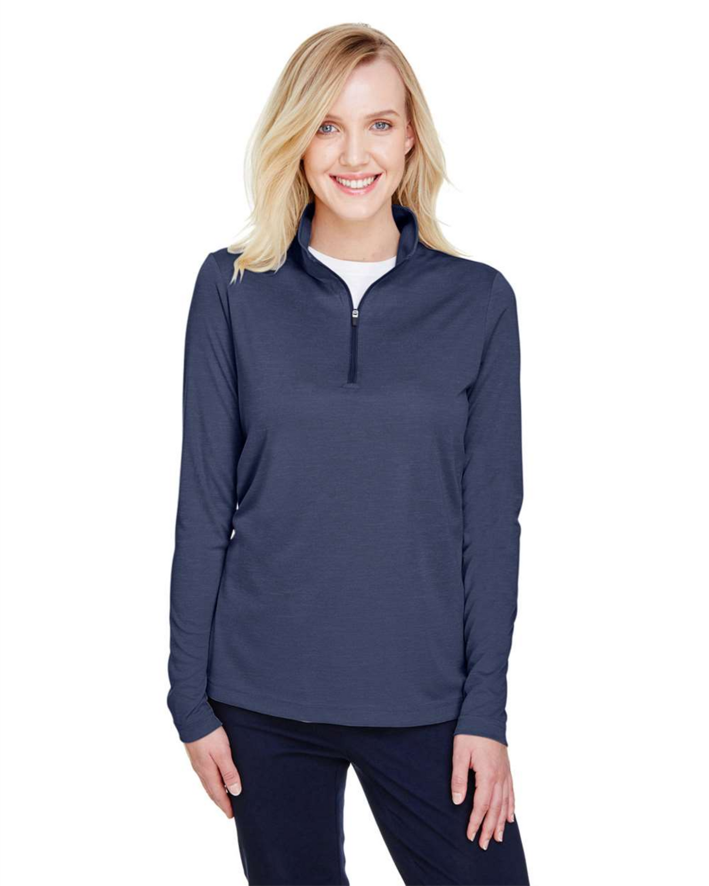 Ladies' Zone Sonic Heather Performance Quarter-Zip Pullover ─ Team 365 - TT31HW