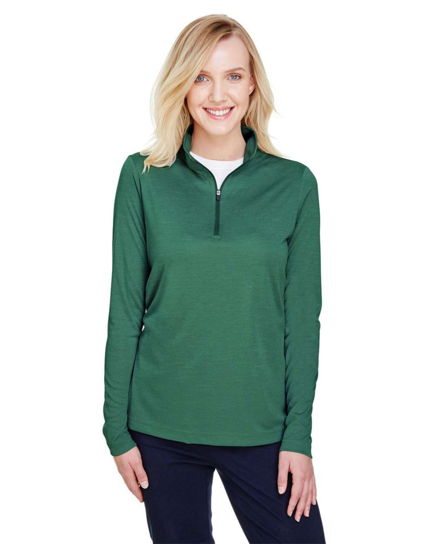 Ladies' Zone Sonic Heather Performance Quarter-Zip Pullover ─ Team 365 - TT31HW